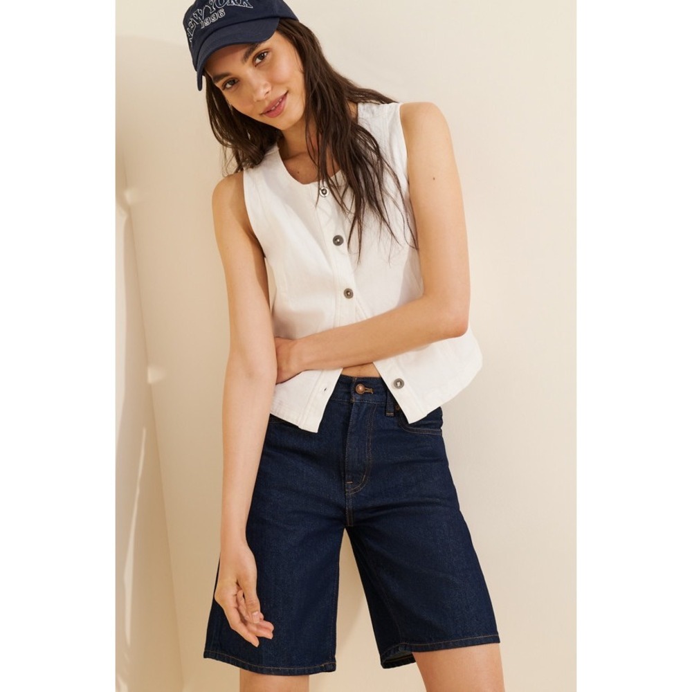 Madewell The 1997 Denim Bermuda Baggy Jorts Oversized Dark Wash Size 25